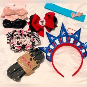 9 Assorted Bows & Headbands: Size Infant, Toddler & Little/Big Girl: 5 are NWT